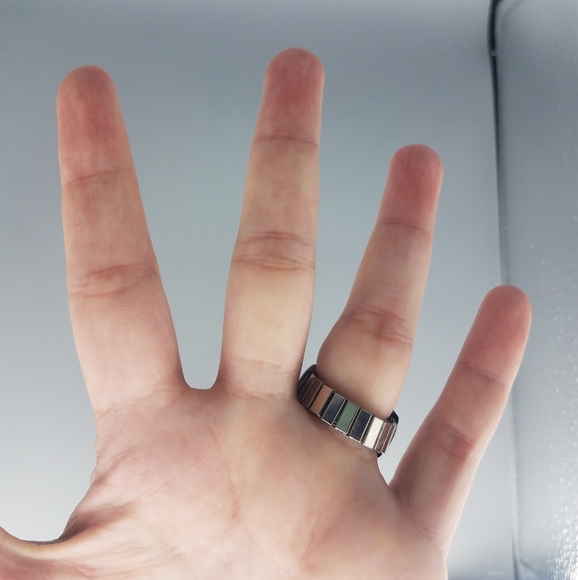 Silvertone Pink Rhinestone Ring Watch - Picture 4 of 8